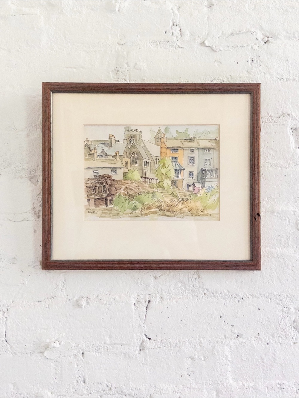Original Art, Watercolor Painting of Brecon Wales, Professionally Framed